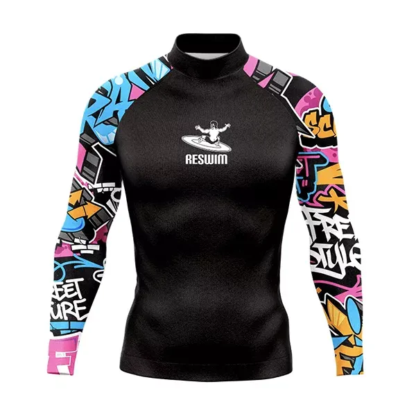 compression shirt, swimming shirt, sun protection shirt, men long sleeve