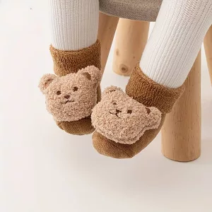 baby socks, kids socks, non slip socks, cotton socks, grip socks, toddler socks, animal socks, bear socks