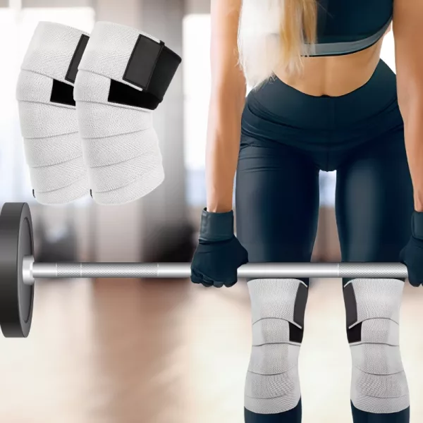 knee support, knee wraps, knee wraps for squatting, workout knee support, weightlifting wraps, deadlift wraps, gym knee wrap