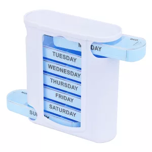pill organizer, pill box, pill container, medicine container, weekly pill organizer, 7 days pill organizer