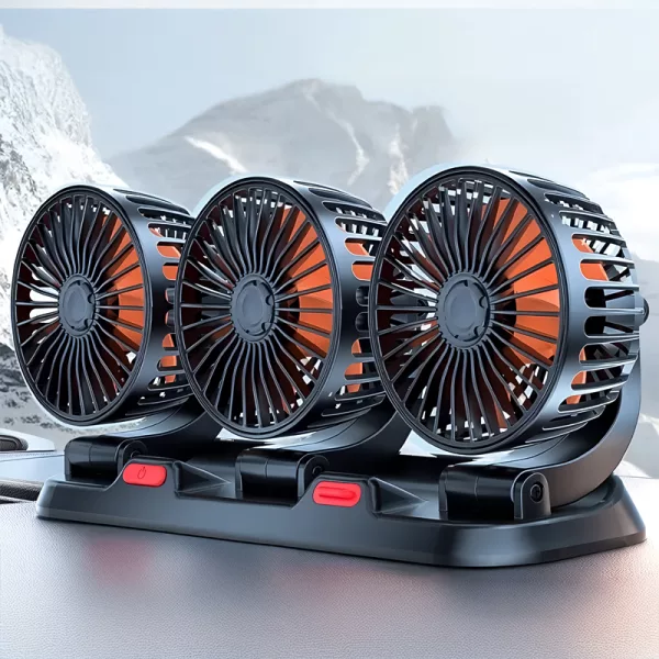 3 head fan, rotating fan, electric car fan, usb car fan