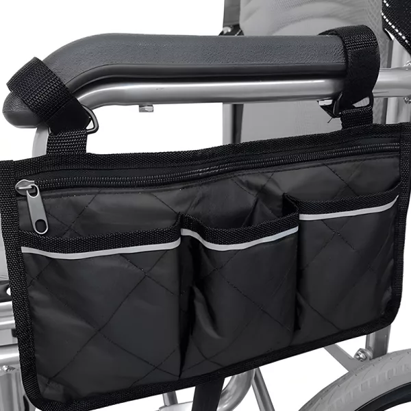 wheelchair bag, wheelchair side bag, wheelchair armrest bag, wheelchair storage bag