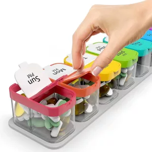 pill organizer, pill box, pill container, medicine organizer, medicine case, medicine box, weekly pill organizer, 7 day pill organizer