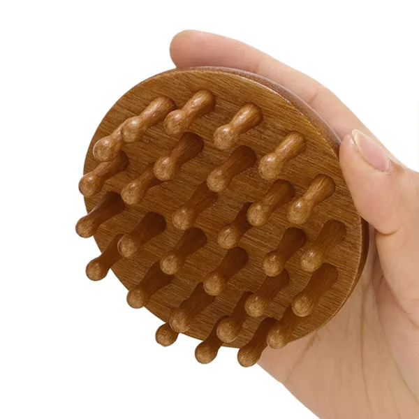 scalp massager, head massager, wood therapy, wooden massager, scalp massage comb, massage comb, sandalwood comb