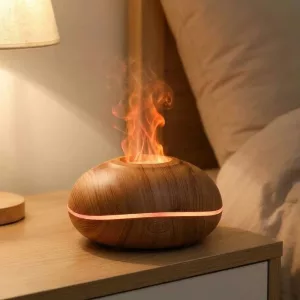 Flame Fire Air Humidifier Essential Oil Aroma Diffuser with Night Light