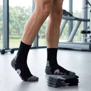 3 Pairs Breathable Compression Crew Socks for Sports
