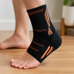 Breathable Ankle Support Compression Sleeve with Silicone Gel
