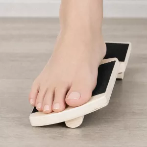 wooden wobble board, ankle stretch board