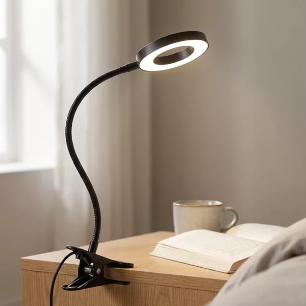 clip-on desk lamp, dimmable night light, clamp desk lamp, clip on led light