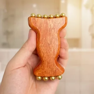 Wooden Skin Lifting Massager Brass Meridian Gua Sha Tool