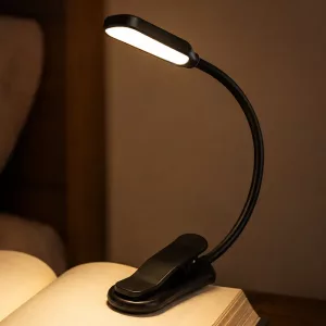 Rechargeable Clip-On Reading Light Adjustable USB Book Lamp for Seniors